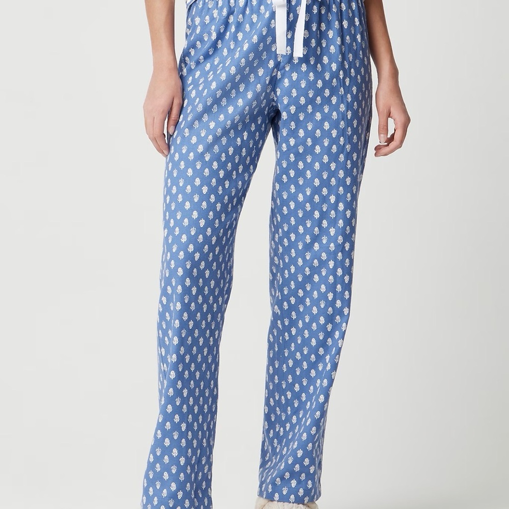 J. Crew Factory Blue Printed Flannel Pajama Pants